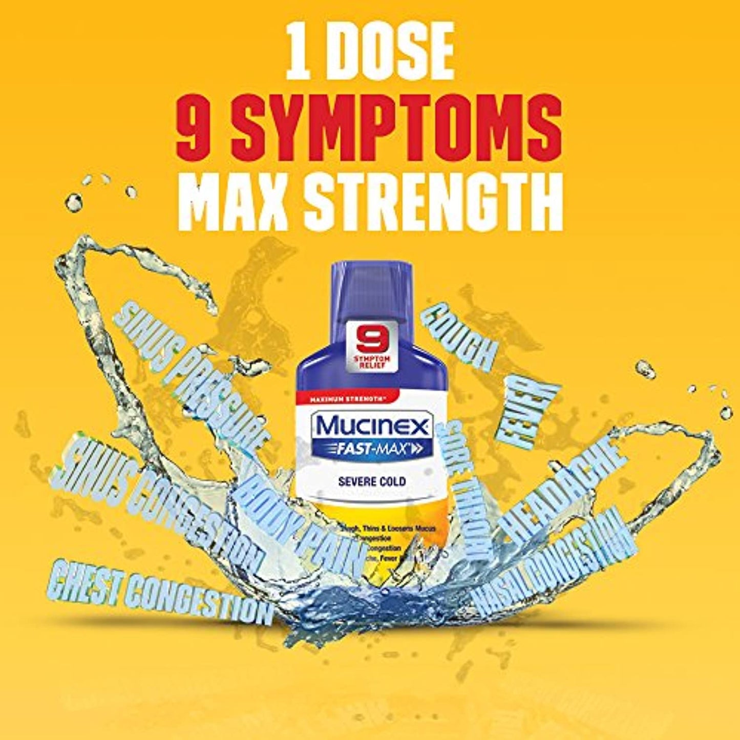 6 pack Mucinex Fast-Max Severe Cold Relief Liquid, 6oz