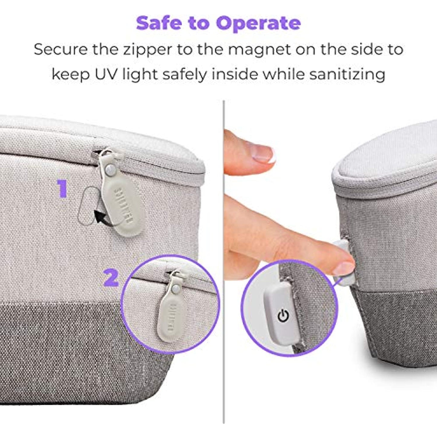 HoMedics UV Clean Sanitizer Bag Portable UV Light Sanitizer, Fast Germ Sanitizer