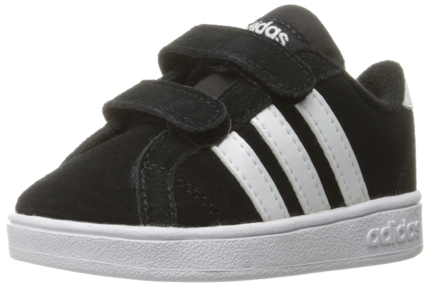 adidas Originals Boys' Baseline Sneaker, Black/White/Black, 10 M US Toddler