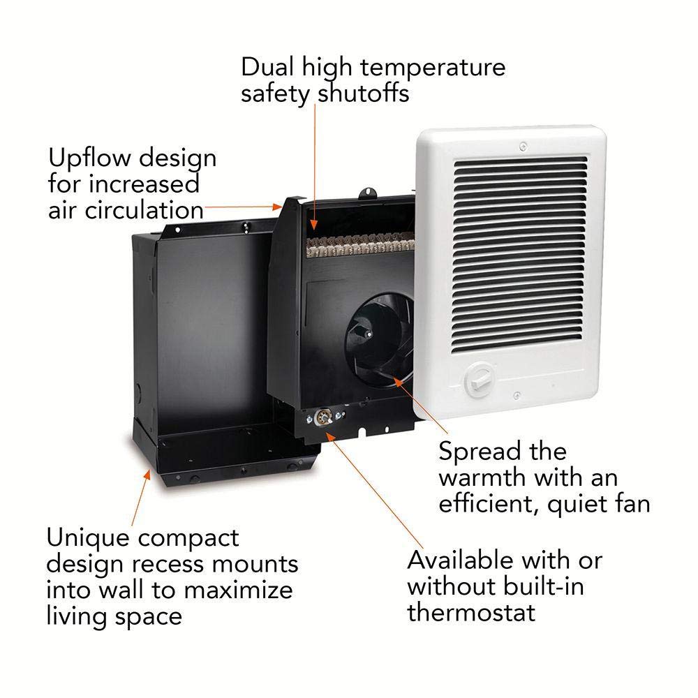 Cadet CSC152TW Com-Pak 1500-Watt, 240V complete wall heater with thermostat