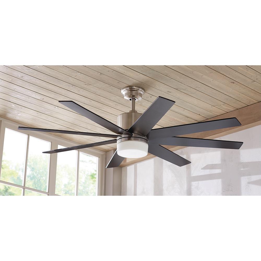 Home Decorators Collection 60 in. Zolman Pike LED DC Brushed Nickel NO GLASS