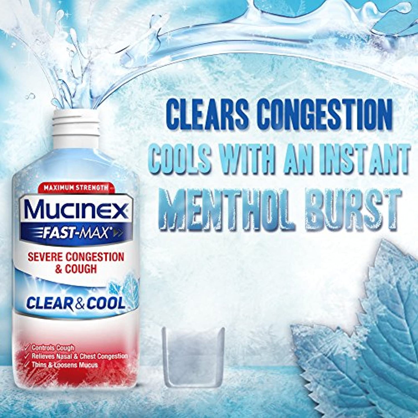 3 Pack Mucinex Fast-Max Clear & Cool, Severe Congestion & Cough 6oz EXP 1/22