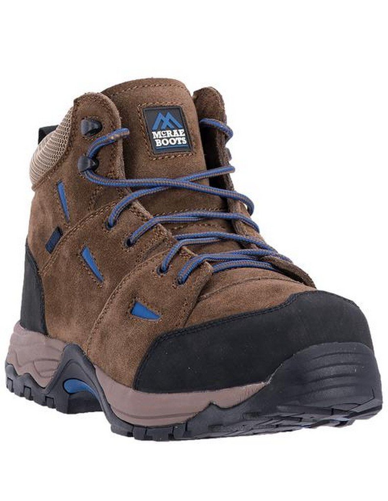 McRae Industrial Men's Suede Non-Metallic Met Guard Work Boot Composite Toe Brown 8 EE