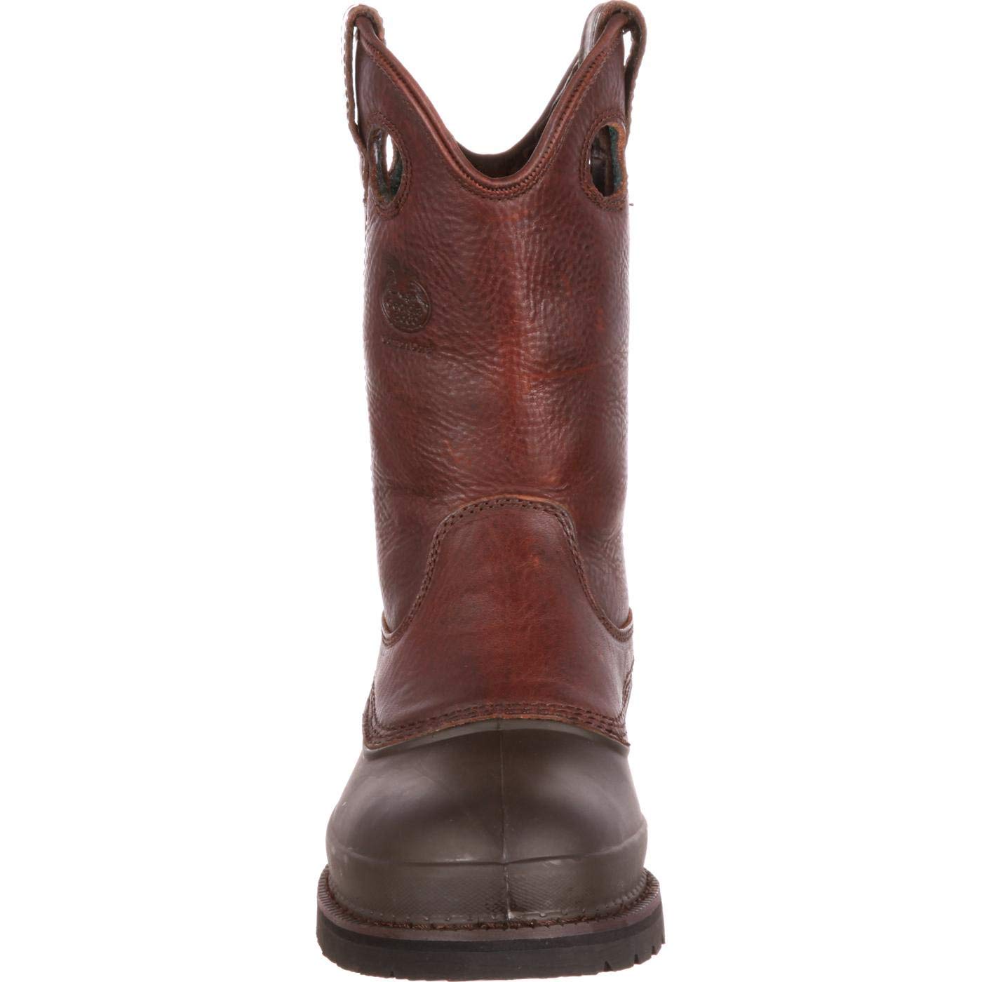 Georgia Men's Pull-On Mud Dog Steel Toe Comfort Core Work Boot ,Brown Natural,9.5 W