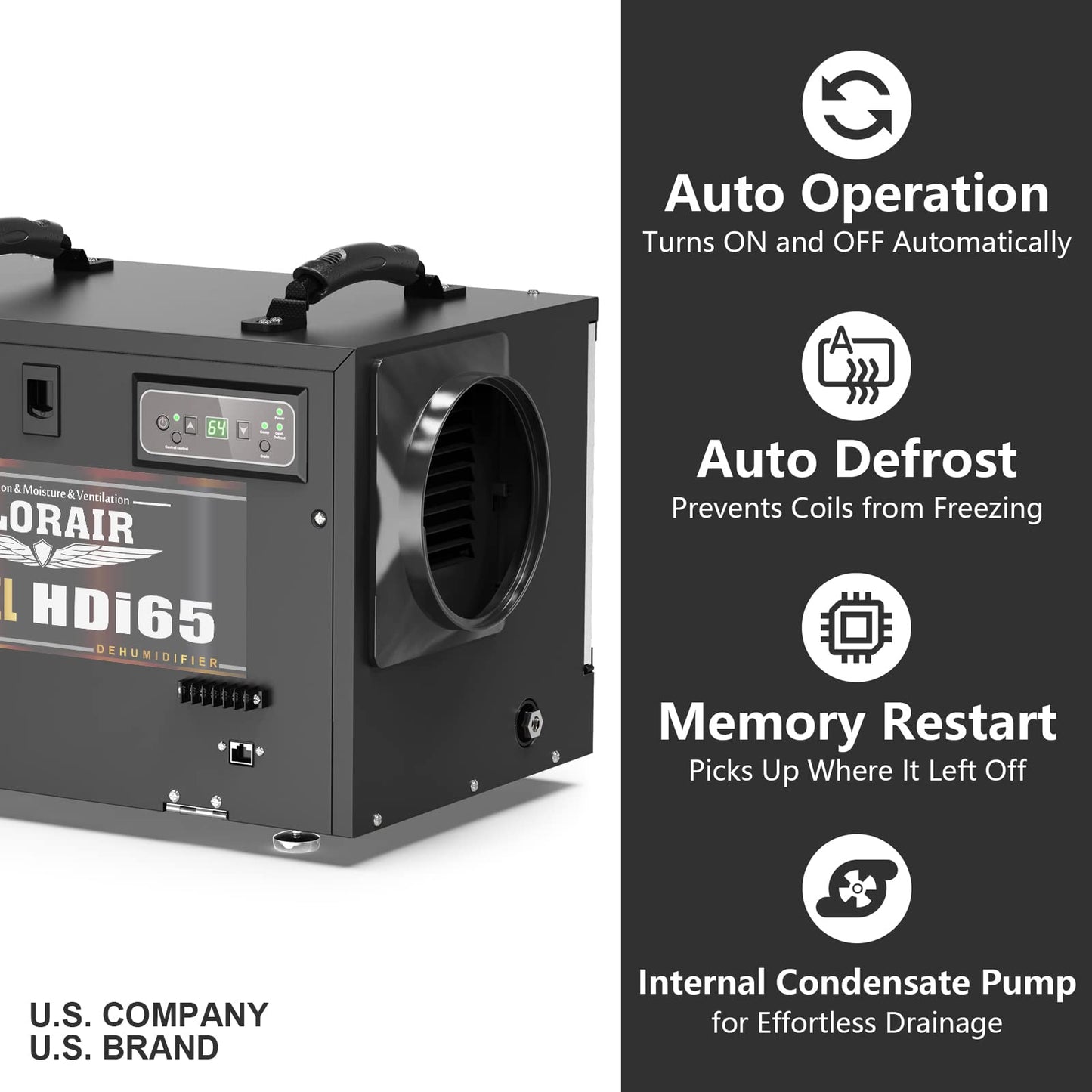 ALORAIR 120 PPD Commercial Dehumidifiers with Pump and Hose, Crawl Space Basement dehumidifier, Industry Water Damage Unit, Compact, Portable, Auto Defrost, Memory Starting, 5 Years Warranty