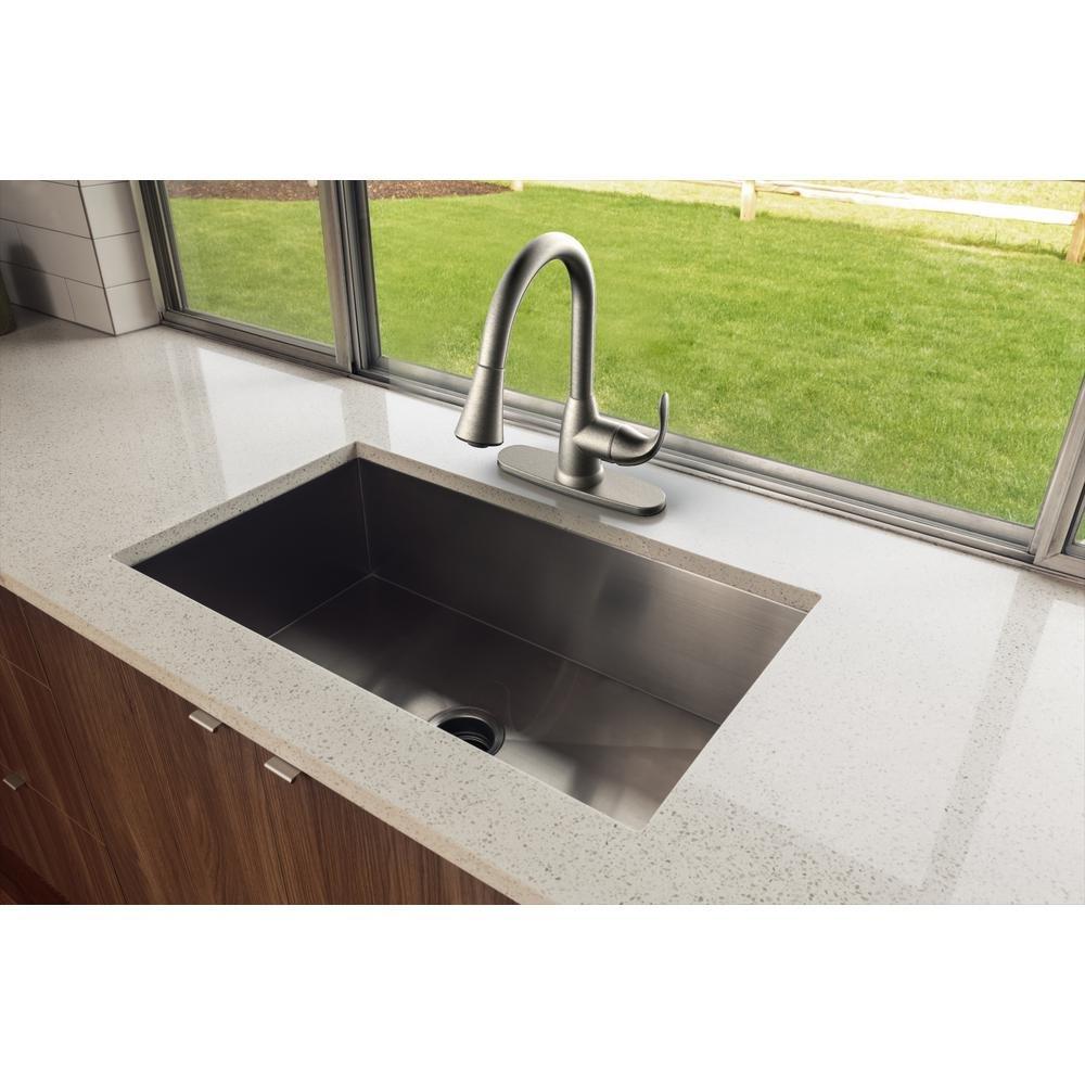 Glacier Bay Market Single-Handle Pull-Down Sprayer Kitchen Faucet in Stainless Steel,Small