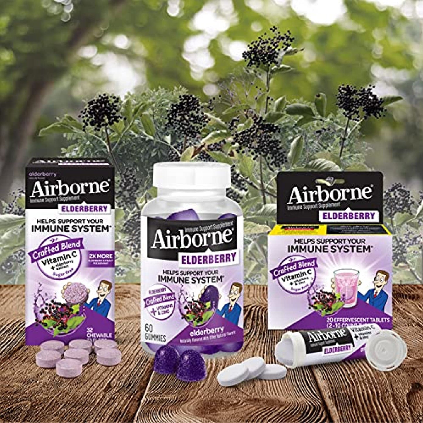 Airborne Immune Support Supplement Elderberry Flavor 32 Chews Tablets 6/2023