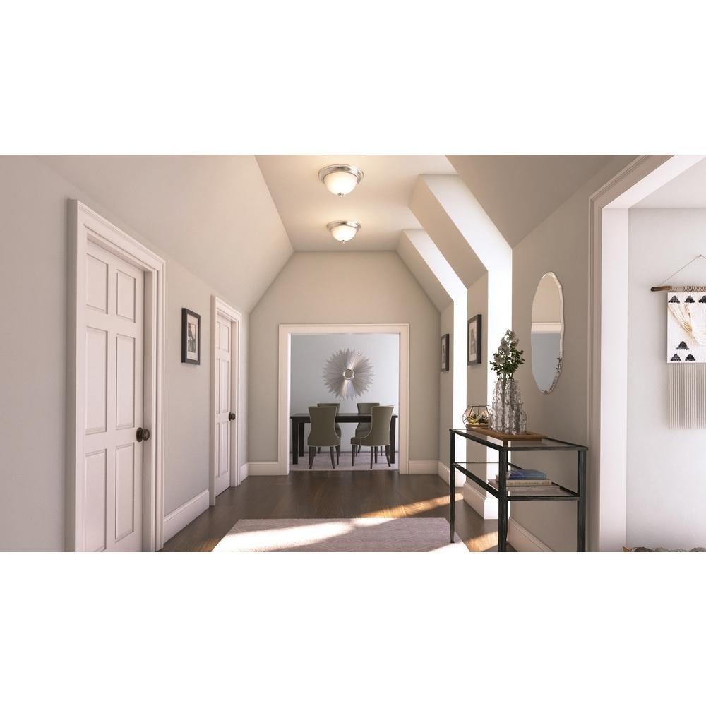 Commercial Electric Twin Pack 2-Light Brushed Nickel Flushmount