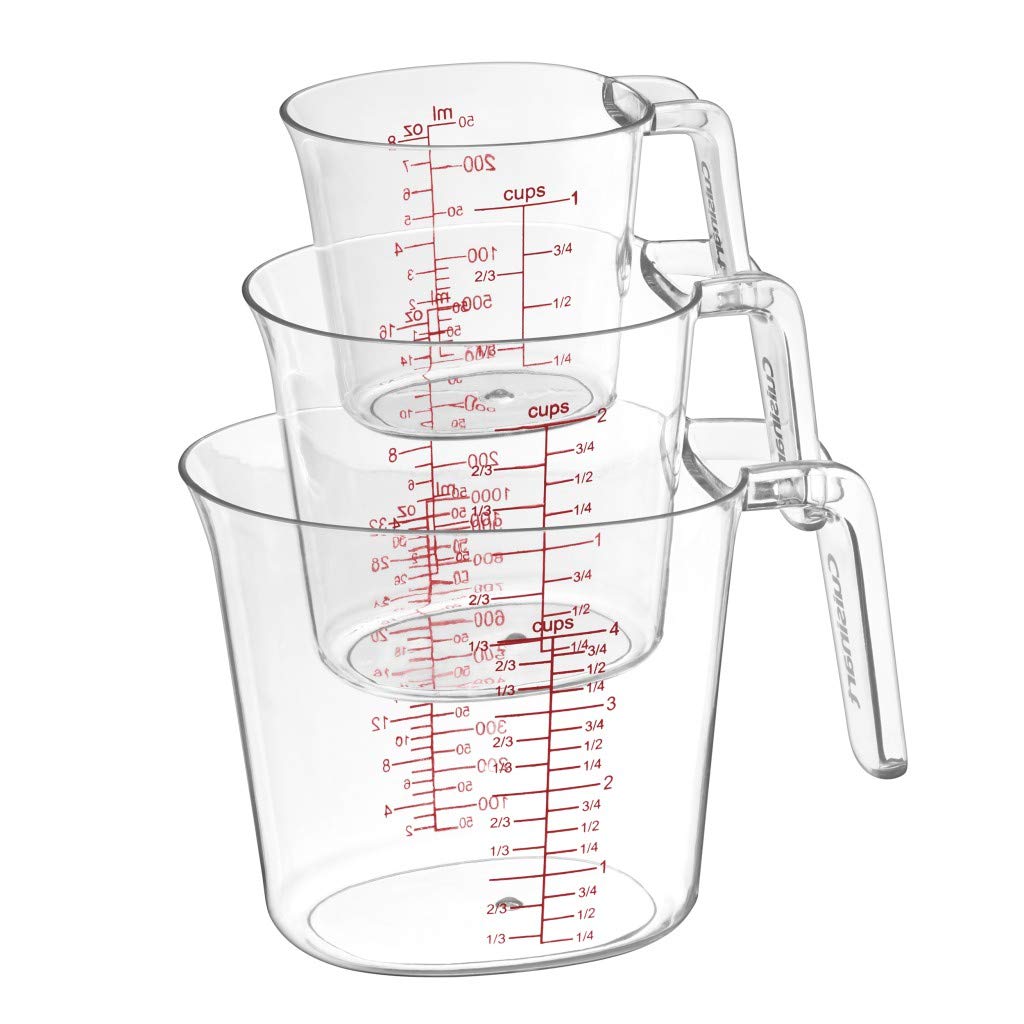 Cuisinart 3-Piece Nesting Liquid Set Measuring Cups, Set of 3, Clear