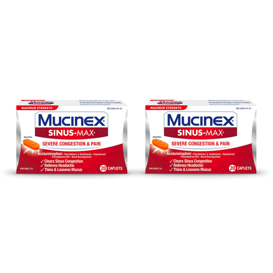 4pk Mucinex Sinus-Max Max Strength Severe Congestion Exp 4/23 NO BOXES