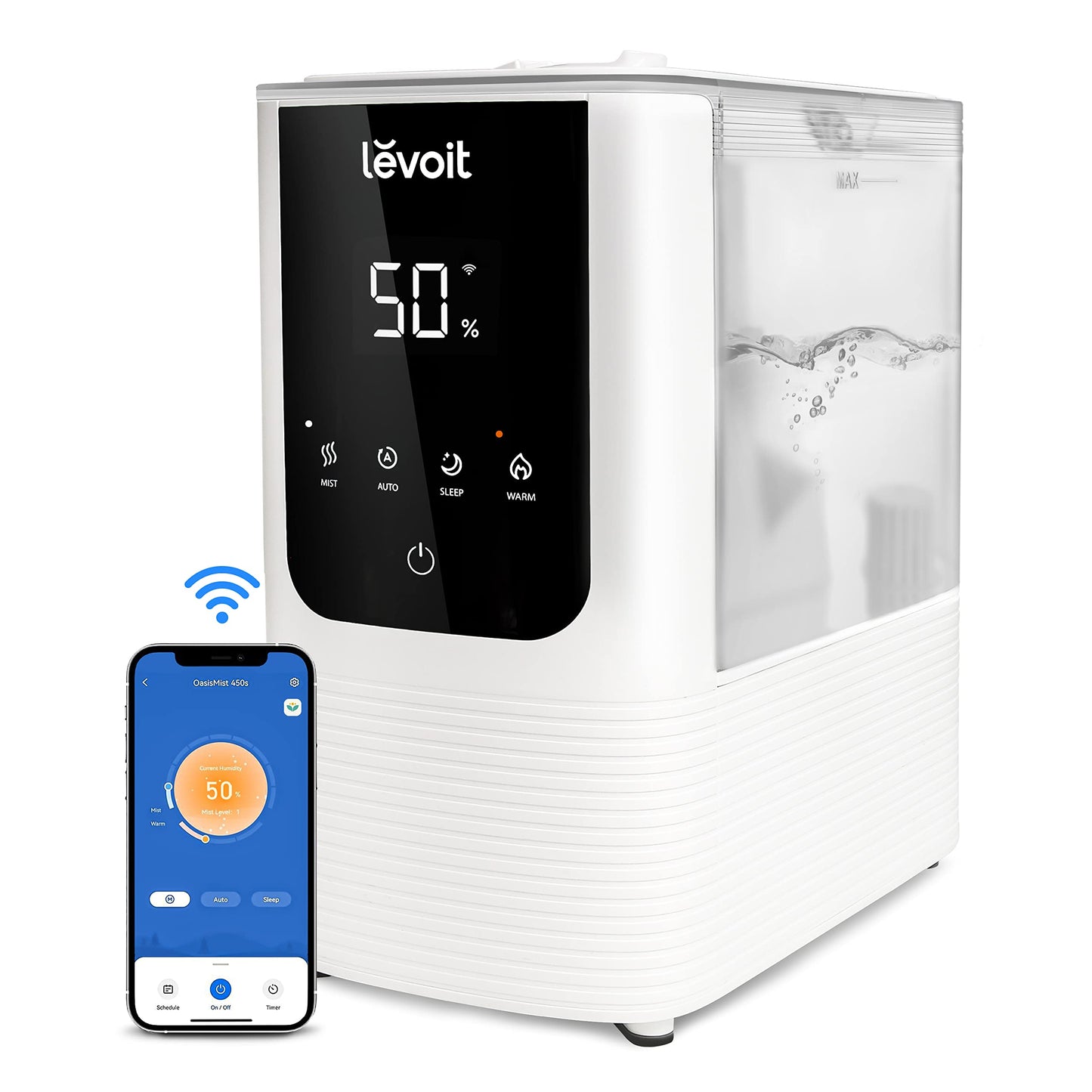 LEVOIT OasisMist Smart Cool and Warm Mist Humidifier for Large Room White