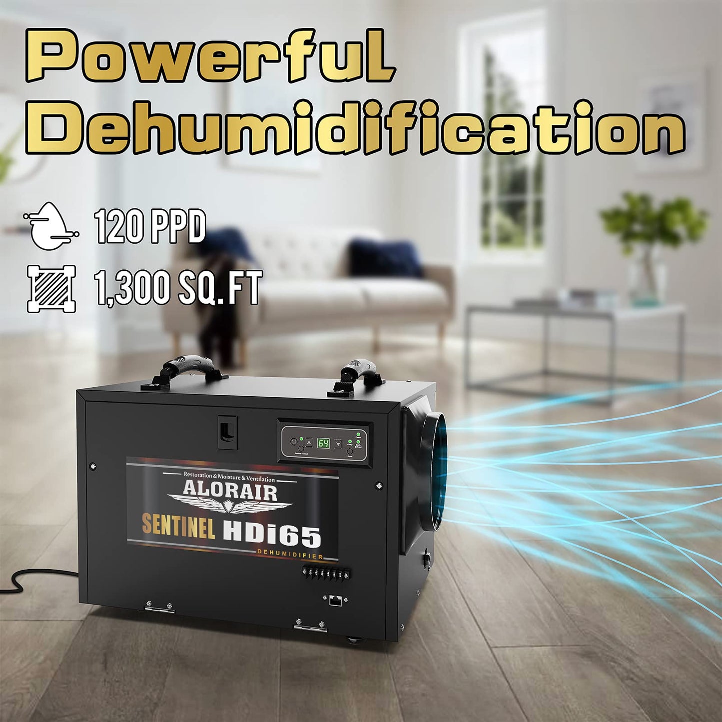 ALORAIR 120 PPD Commercial Dehumidifiers with Pump and Hose, Crawl Space Basement dehumidifier, Industry Water Damage Unit, Compact, Portable, Auto Defrost, Memory Starting, 5 Years Warranty