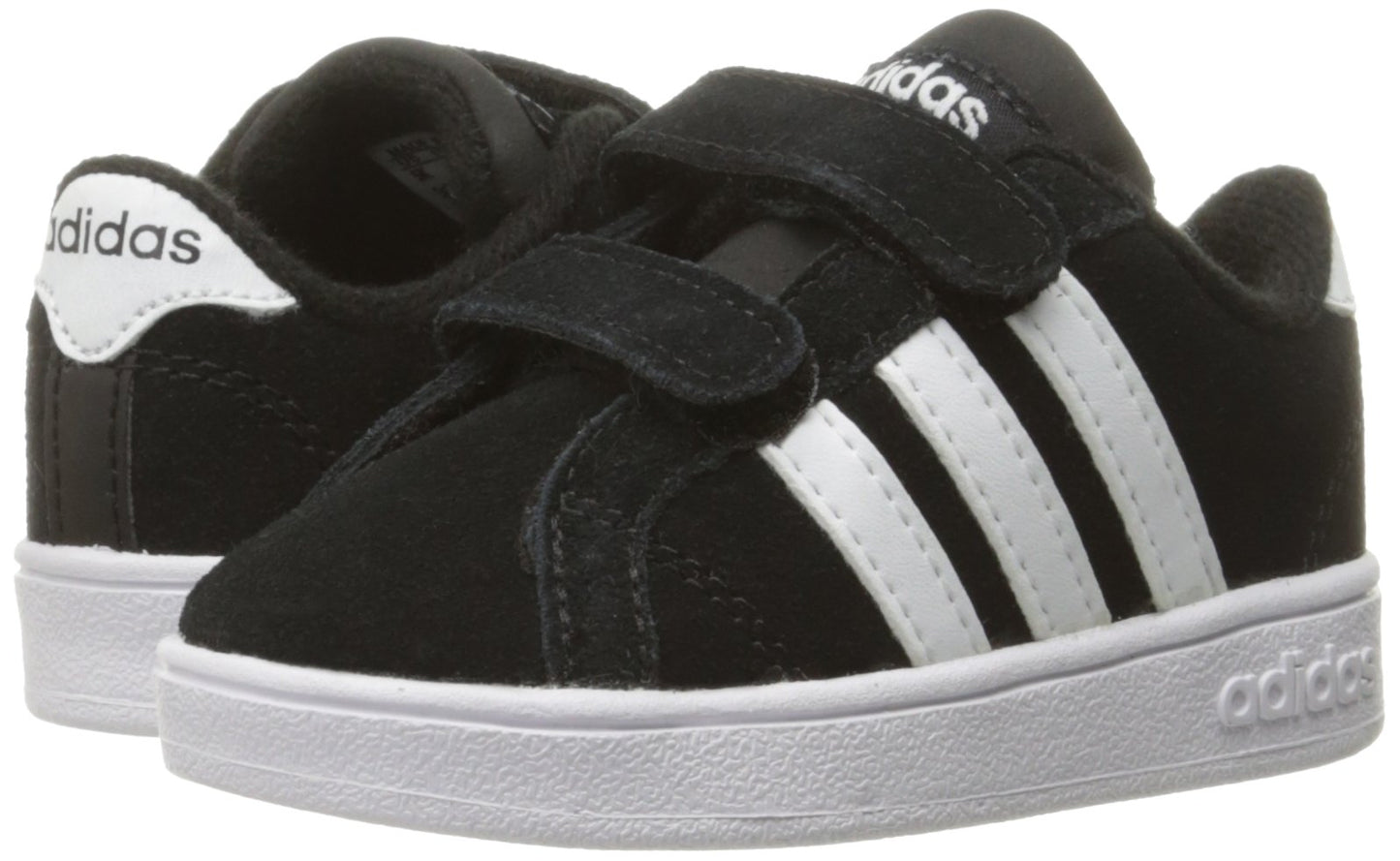 adidas Originals Boys' Baseline Sneaker, Black/White/Black, 10 M US Toddler
