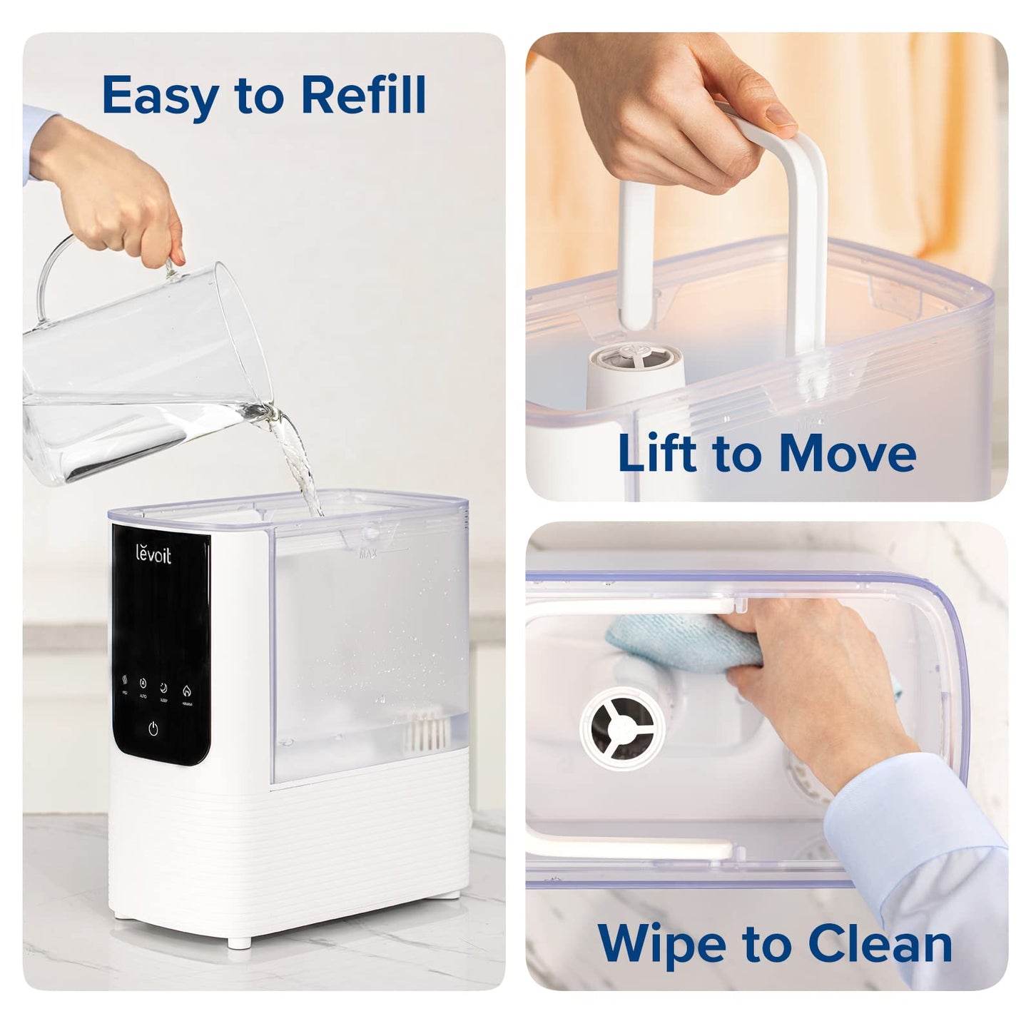 LEVOIT OasisMist Smart Cool and Warm Mist Humidifier for Large Room White