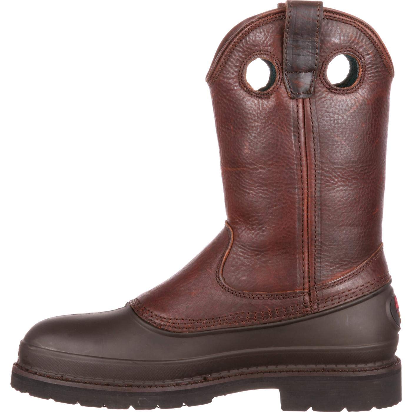 Georgia Men's Pull-On Mud Dog Steel Toe Comfort Core Work Boot ,Brown Natural,9.5 W