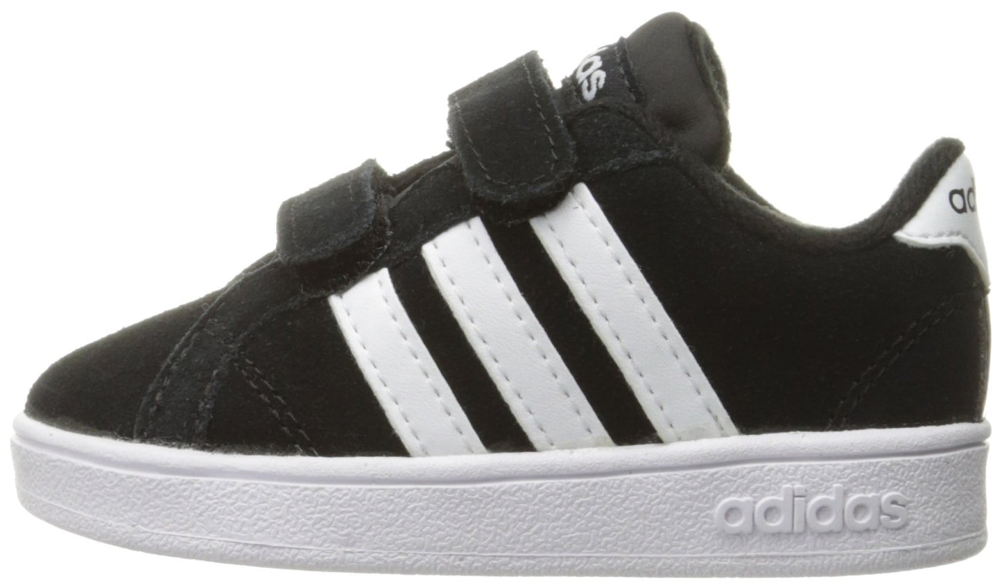 adidas Originals Boys' Baseline Sneaker, Black/White/Black, 10 M US Toddler