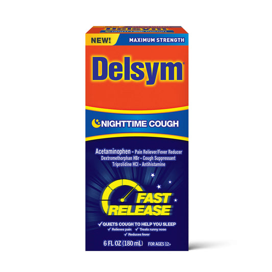 Delsym Adult Liquid Nighttime Cough Ounce, 6 Fl Oz EXP 3/2024