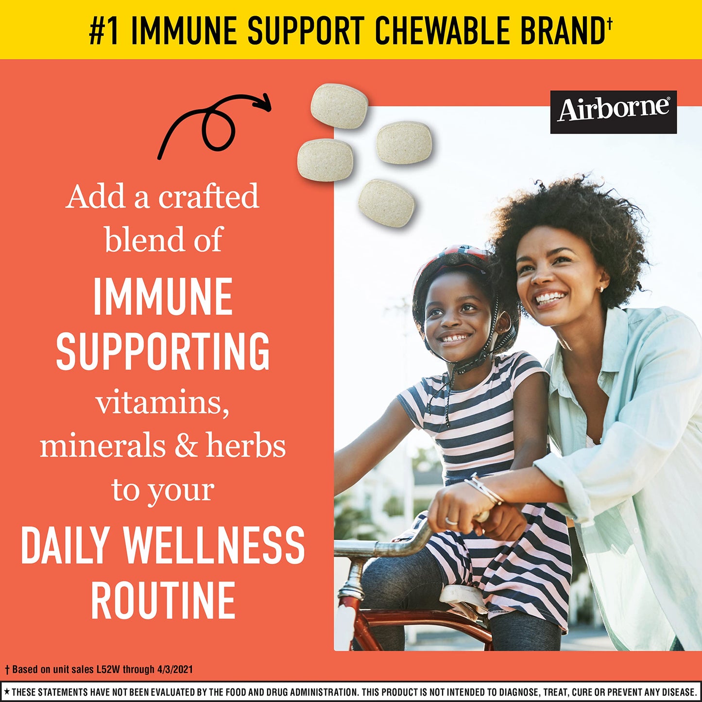 Airborne - Immune System Support Supplement Original Citrus - 96 Chewable