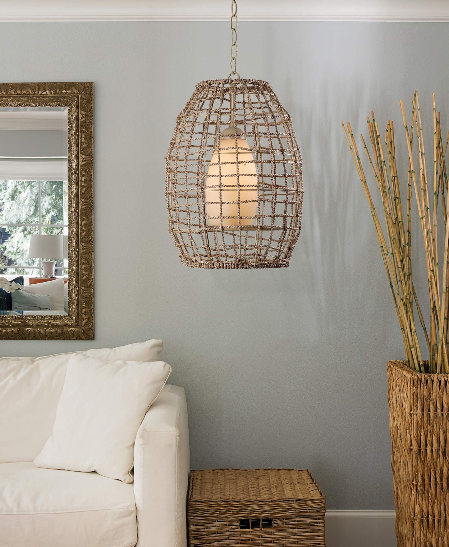 Kenroy Home 93316TN Sea Grass 1-Light Pendant Fixtures