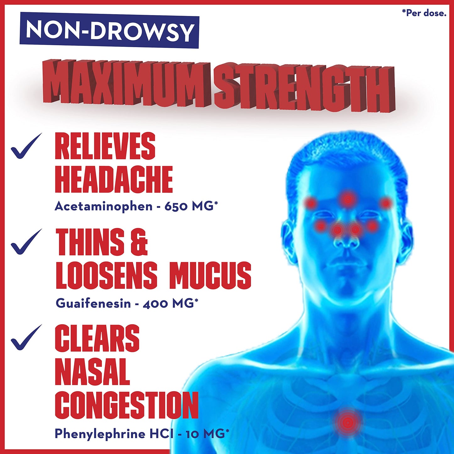 4pk Mucinex Sinus-Max Max Strength Severe Congestion Exp 4/23 NO BOXES