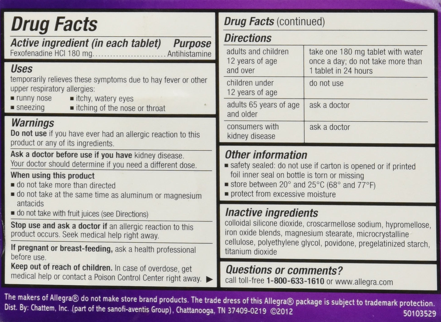 Allegra Allergy 24 Hour, 30 CT (Pack of 1) EXP FEB. 2021