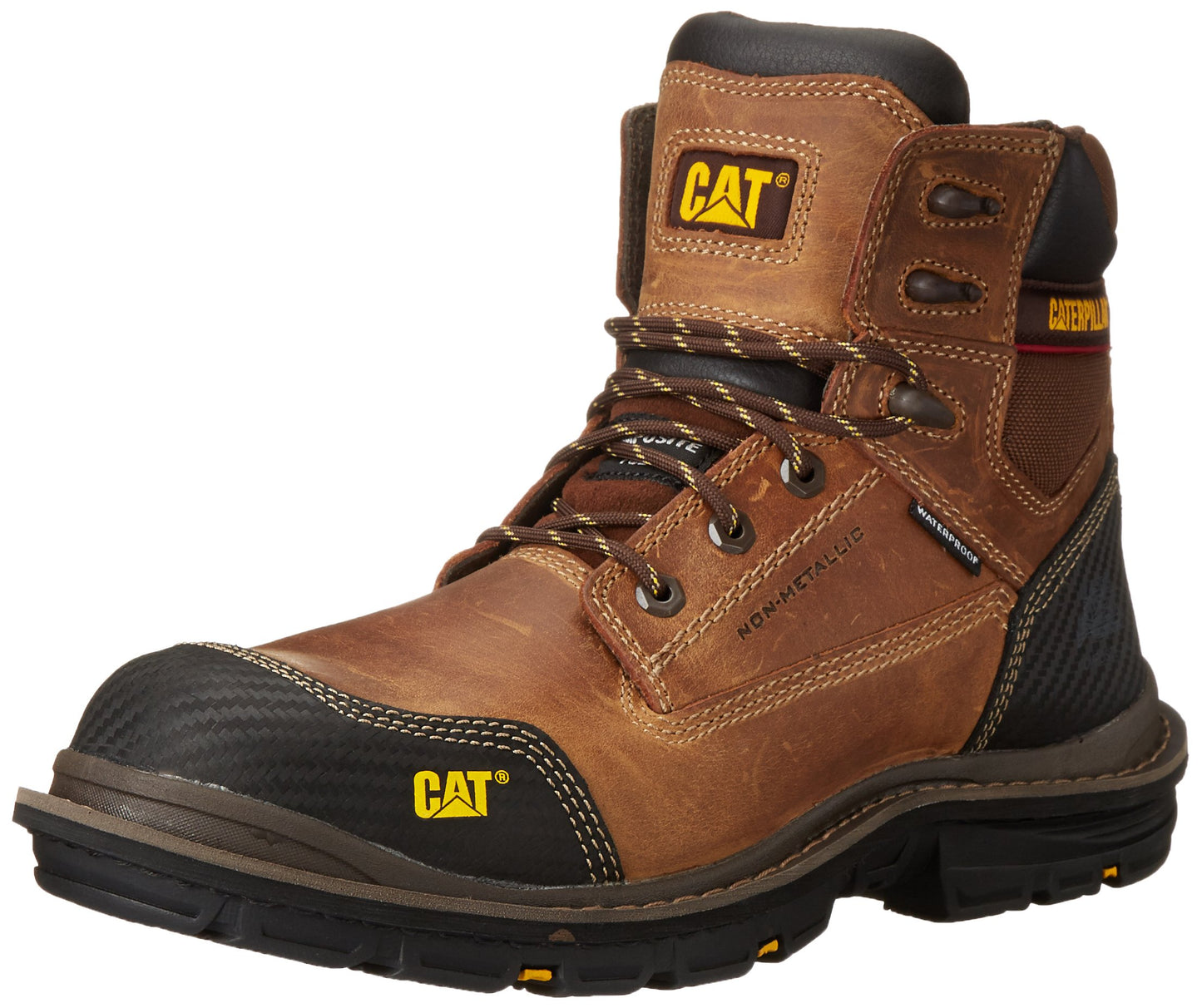 Caterpillar Men's Fabricate 6 Inch Tough Waterproof Comp Toe Work Boot, Brown, 10 M US