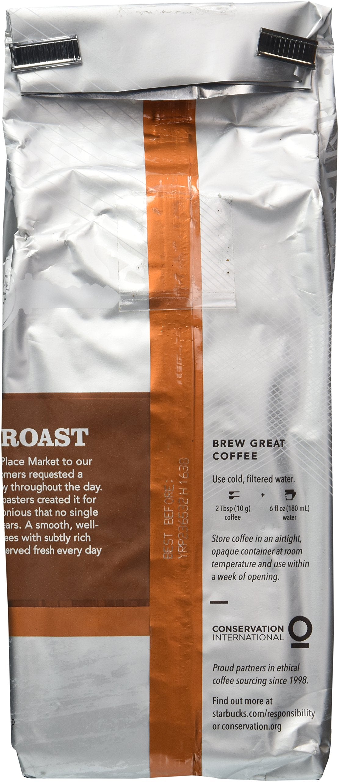 6 PACK Starbucks Medium Pike Place Roast Coffee Ground 12 oz BEST BEFORE 1/2020