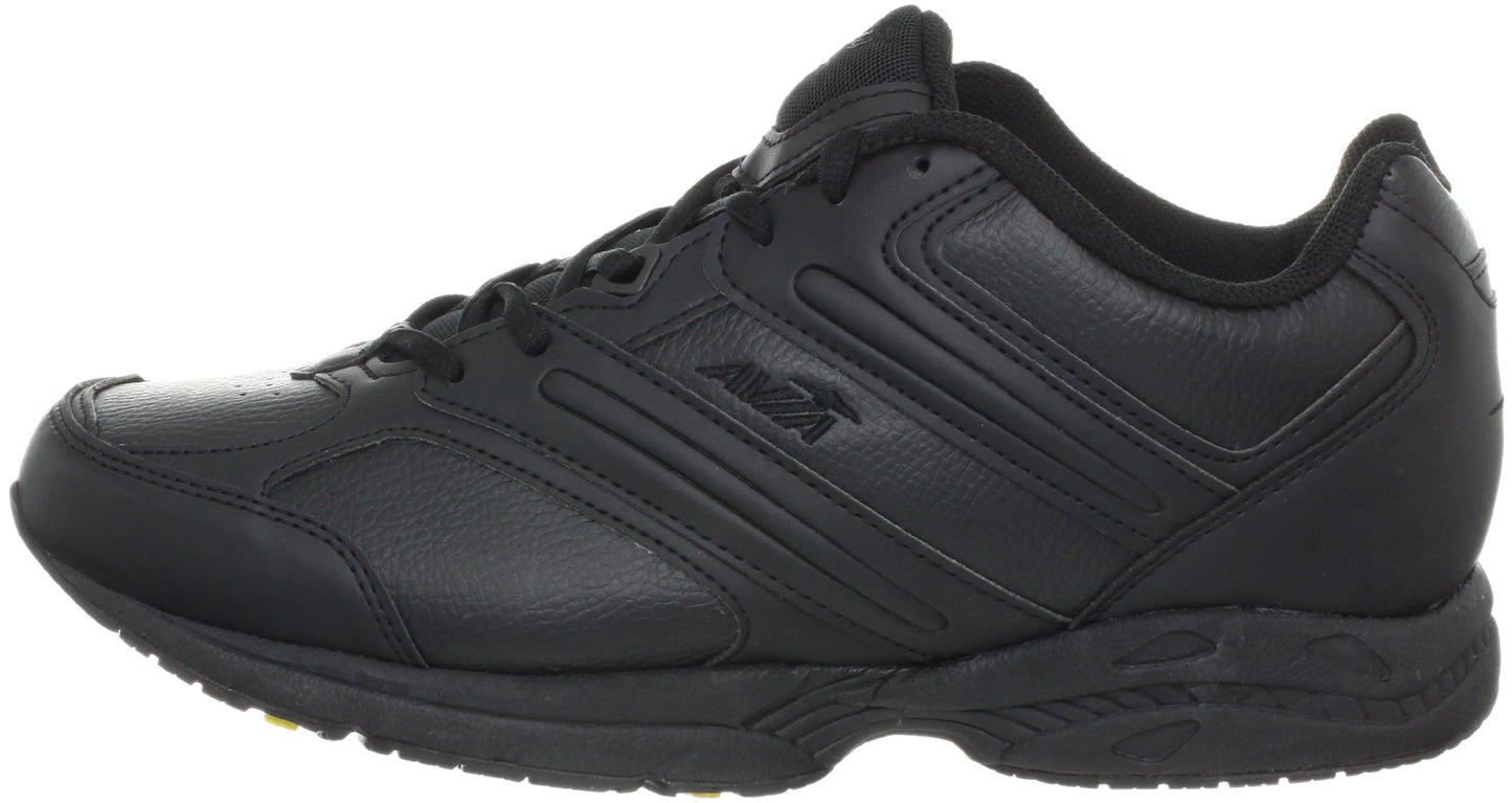AVIA Men's Avi-Walker Walking Shoe,Black/Chrome Silver/Lemon Yellow,8.5 M US