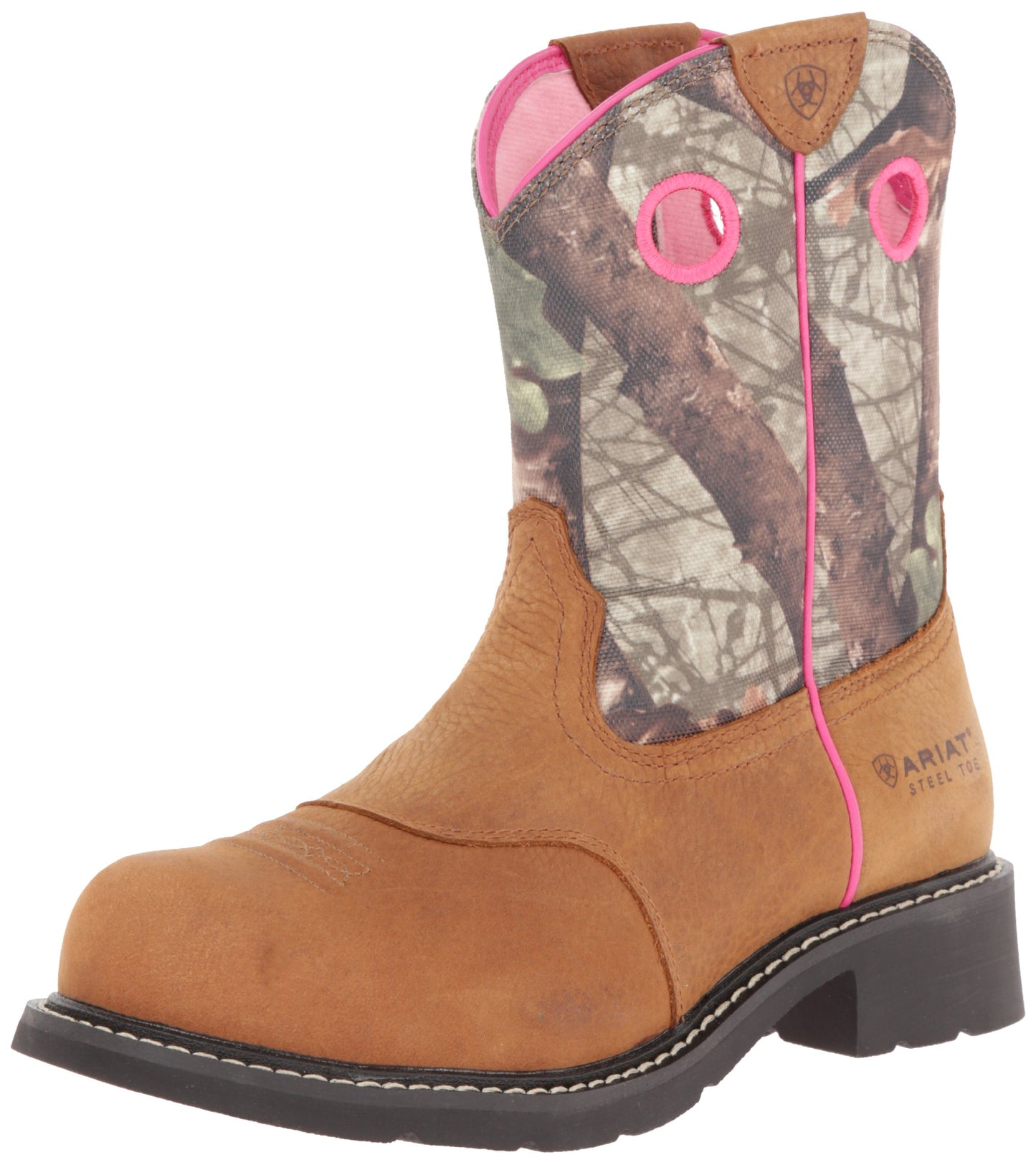 Ariat Women's Fatbaby Cowgirl Steel Toe Work Boot, Toasted Auburn/Camo, 8 M US