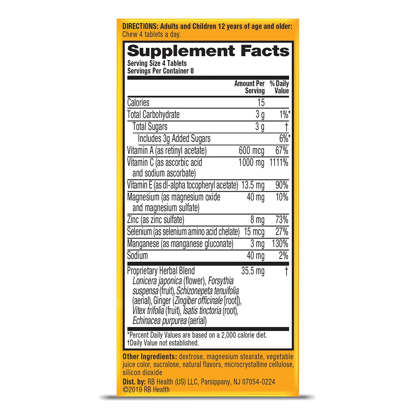 Airborne Original Vitamin C 32 Chewable Tablets Very Berry Lot Of 3 New Sealed