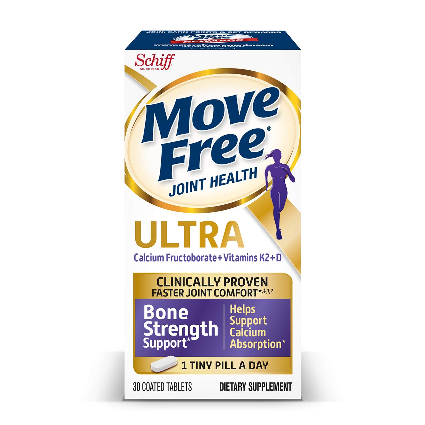 5x Move Free Ultra Bone Strength Support Coated 30 Tablets Exp 8/2023+