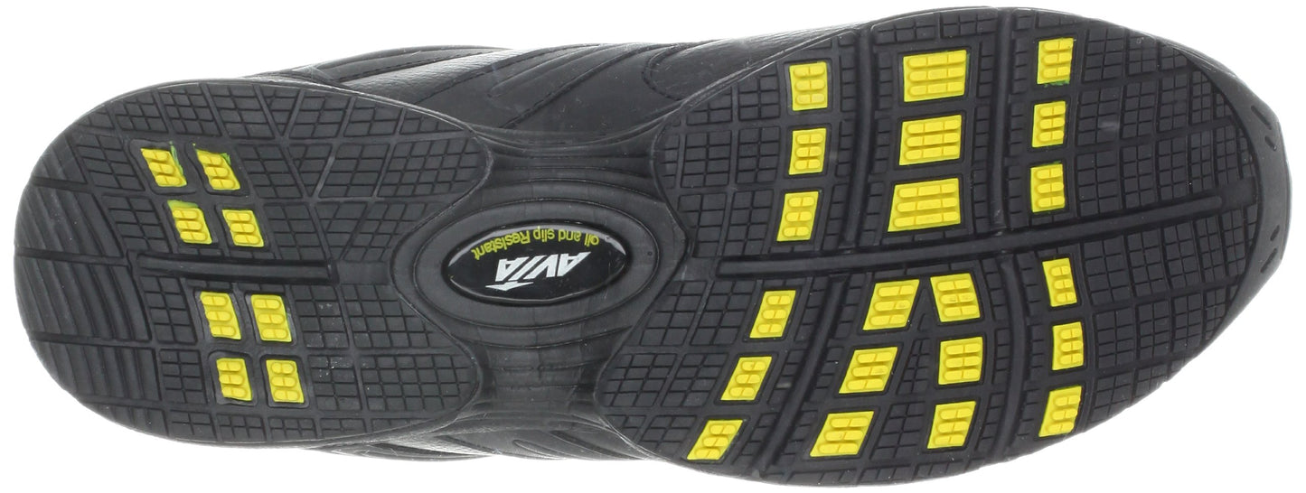 AVIA Men's Avi-Walker Walking Shoe,Black/Chrome Silver/Lemon Yellow,8.5 M US
