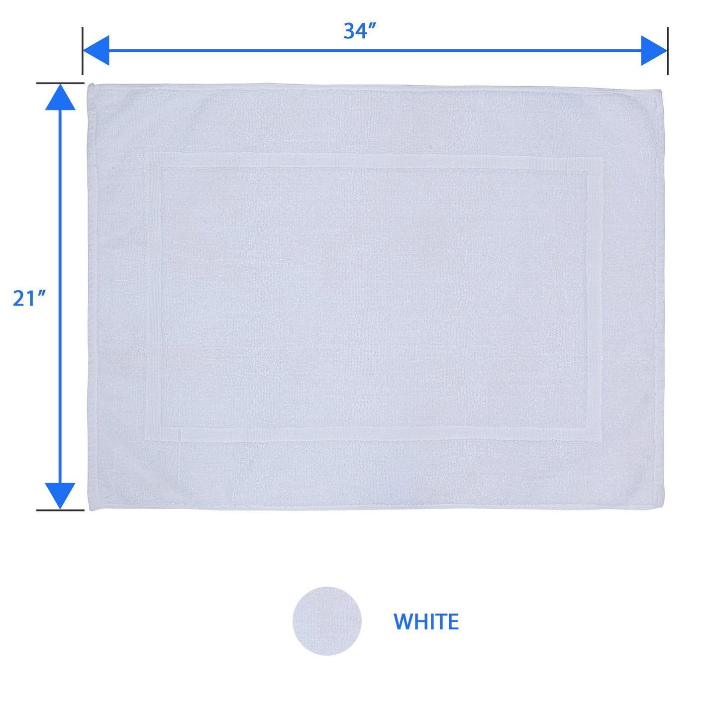 Alurri Luxury Bath Mat  2 Pack Bundle - 100% Ringspun Cotton - Mold Resistant  Hotel and Spa Bath Rug, Machine Washable, Quick Dry  Thick, Soft & Super Absorbent - Extra Wide 21" x 34" Inch - White