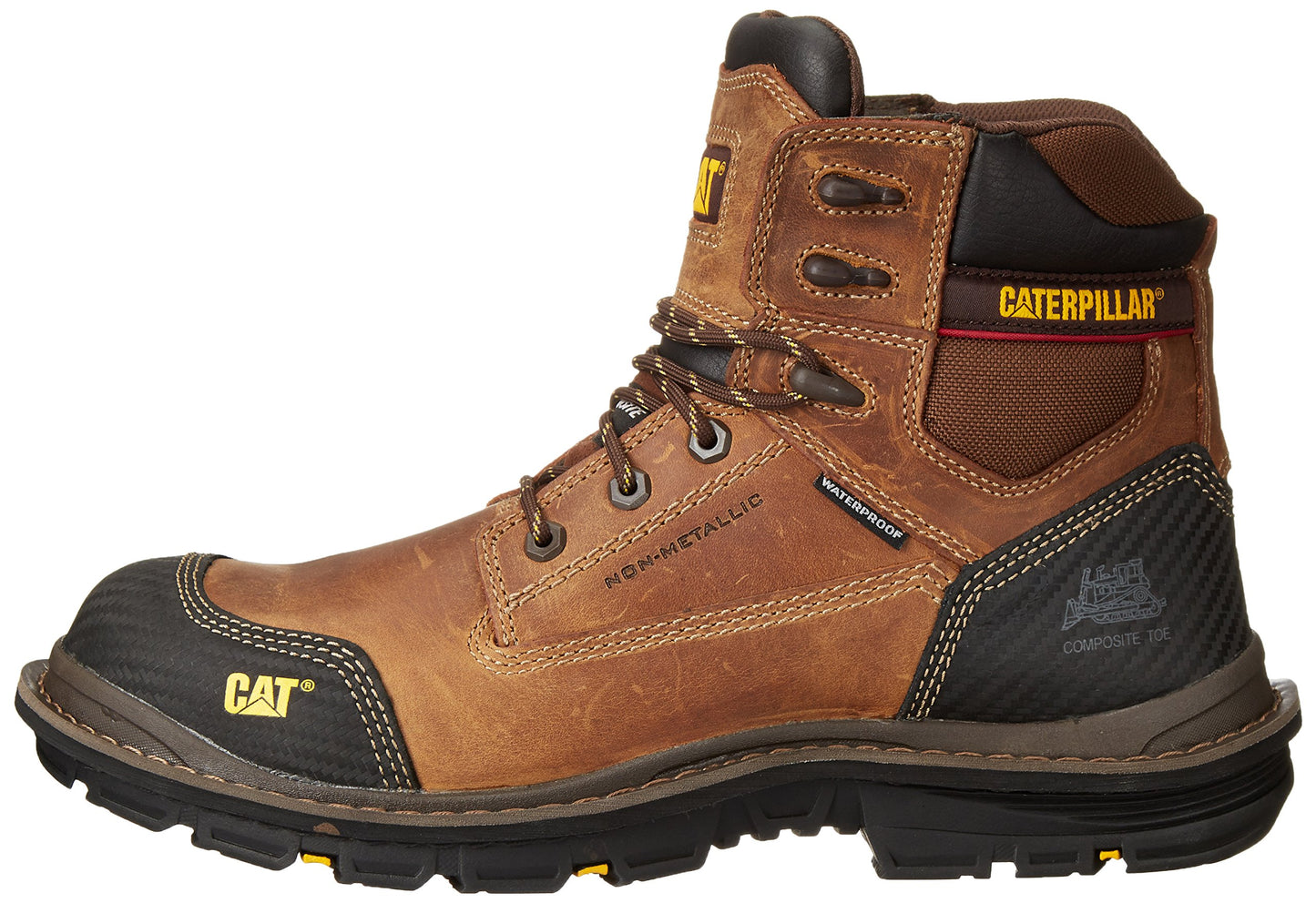 Caterpillar Men's Fabricate 6 Inch Tough Waterproof Comp Toe Work Boot, Brown, 10 M US