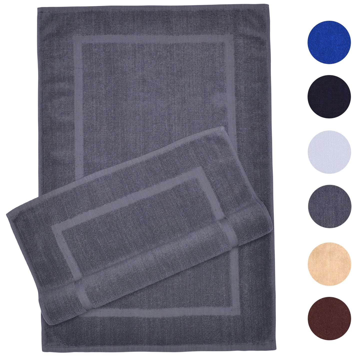 Bath Mat Towels by Alurri  Washable Bathroom Rugs - Absorbent Cotton Baby - Kids Bath Mats - 2 Pack Bundle, Non Rubber Back Tub-Shower Reversible Bath Rug - Non Slip Bathroom Floor Sink Mats