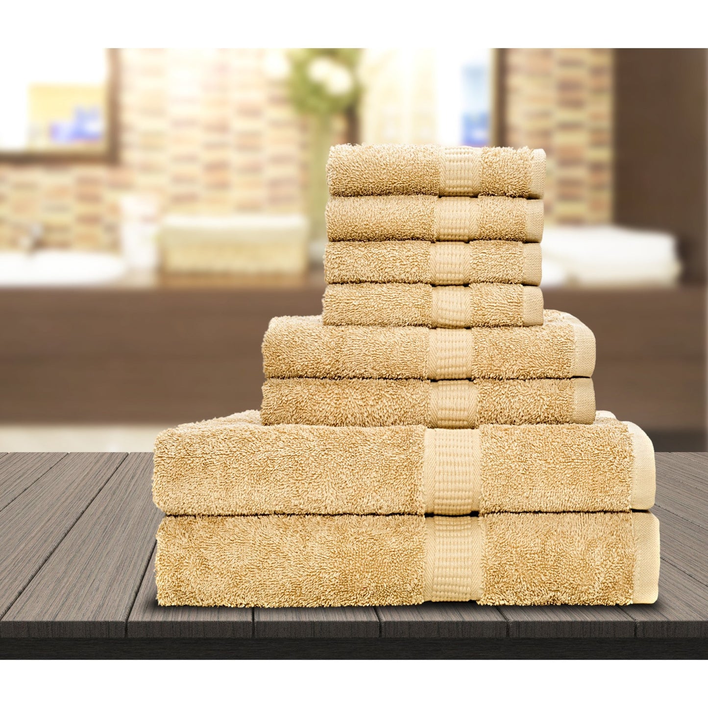 Alurri Luxury Bath Towels Gift Set by Hotel/Spa Super Soft and Quick Absorbent Bathroom (Beige)