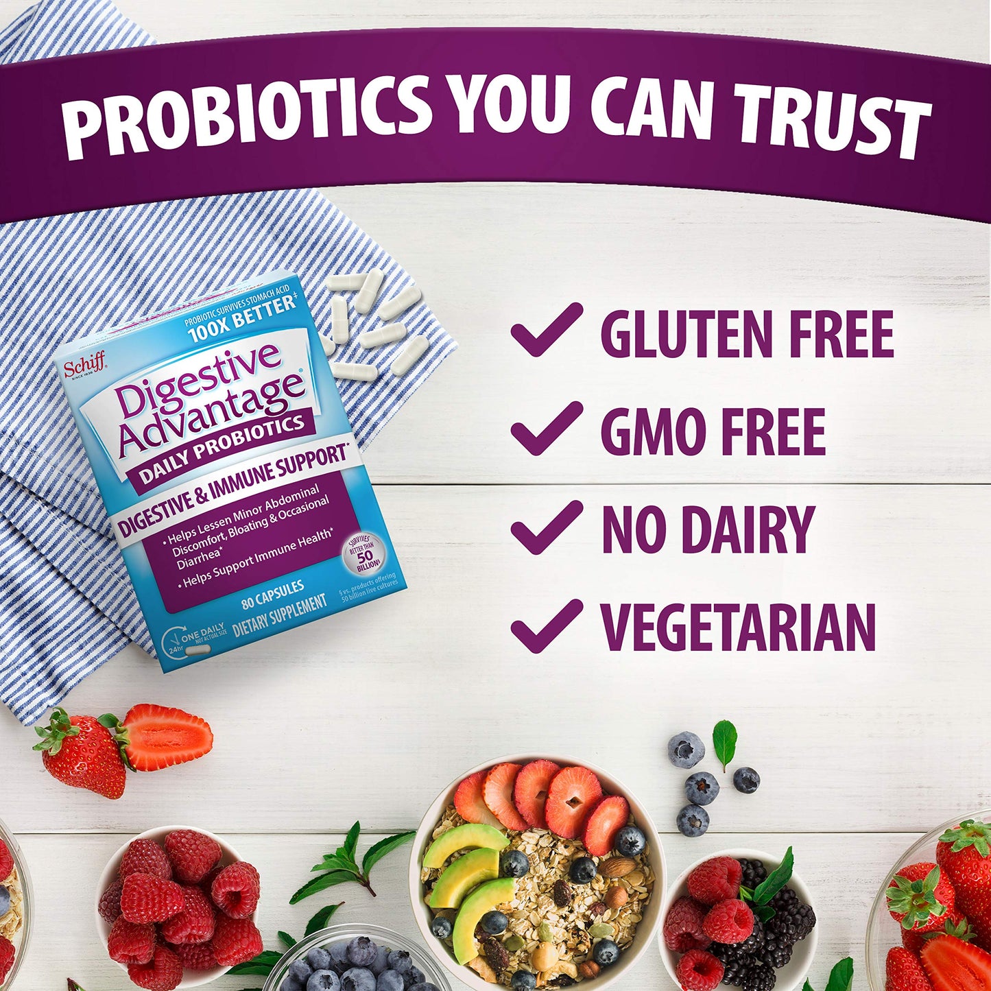 Daily Probiotic Capsule - Digestive Advantage 50 ct EXP 1/2023 NO BOX