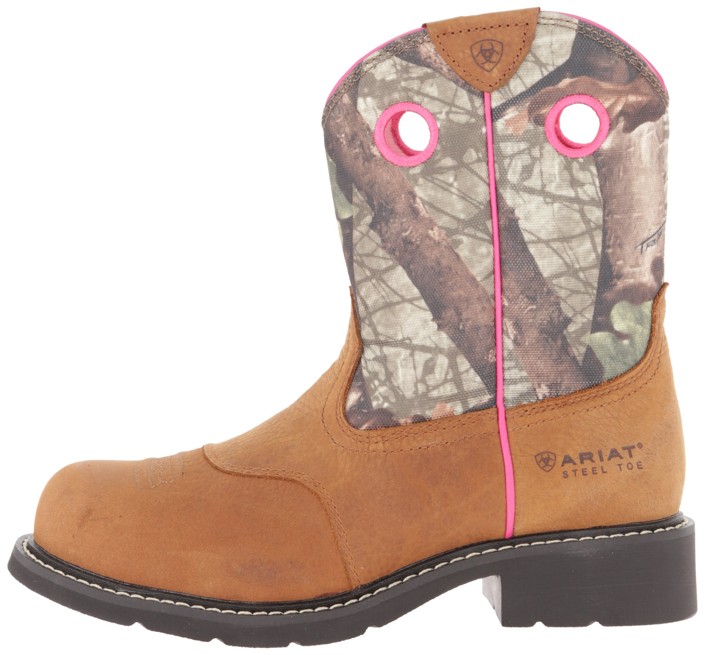 Ariat Women's Fatbaby Cowgirl Steel Toe Work Boot, Toasted Auburn/Camo, 8 M US