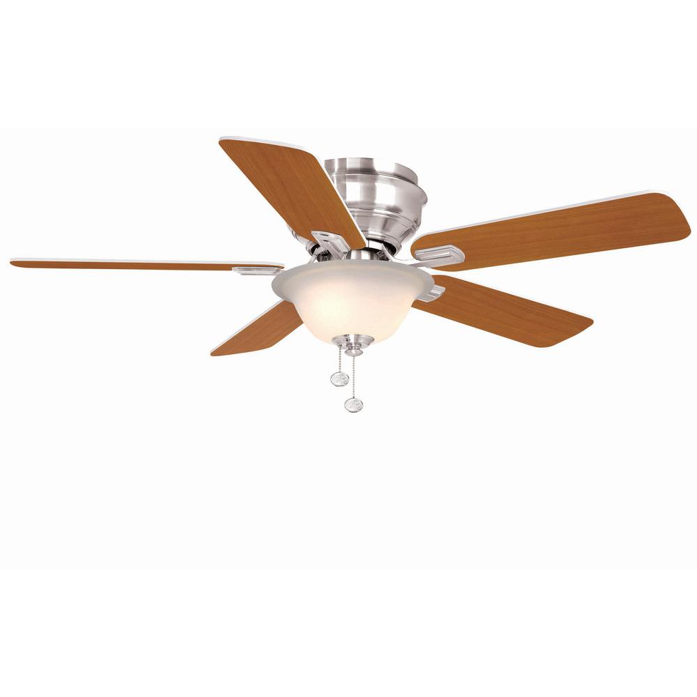 Hampton Bay Hawkins 44 in. Brushed Nickel Ceiling Fan with Light