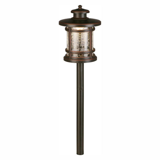 3-Watt Oil Rubbed Bronze Outdoor Integrated LED Landscape Path Light with Crackled Shade