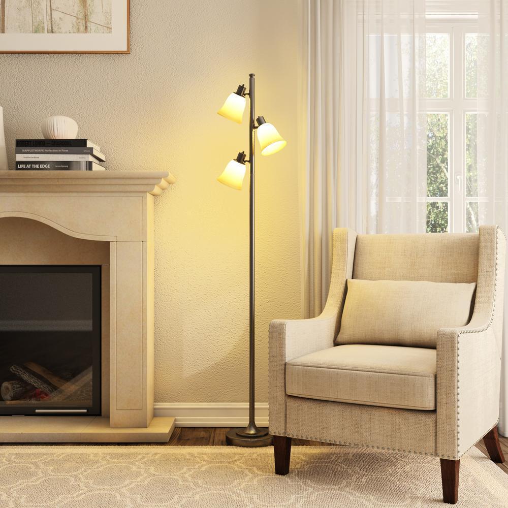 70 in. Track Tree Floor Lamp Antique Bronze