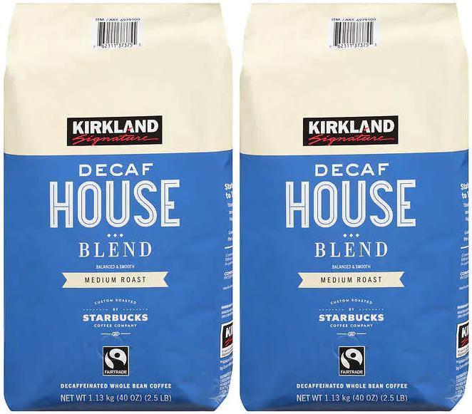5 LBS KIRKLAND DECAF HOUSE BLEND MEDIUM ROAST STARBUCKS COFFEE BB JANUARY 2020