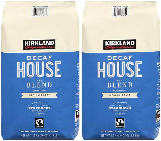 5 LBS KIRKLAND DECAF HOUSE BLEND MEDIUM ROAST STARBUCKS COFFEE BB JANUARY 2020