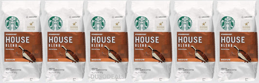 6 PACK Starbucks House Blend Medium Ground Coffee 12 Oz Beast Before Jan 2020