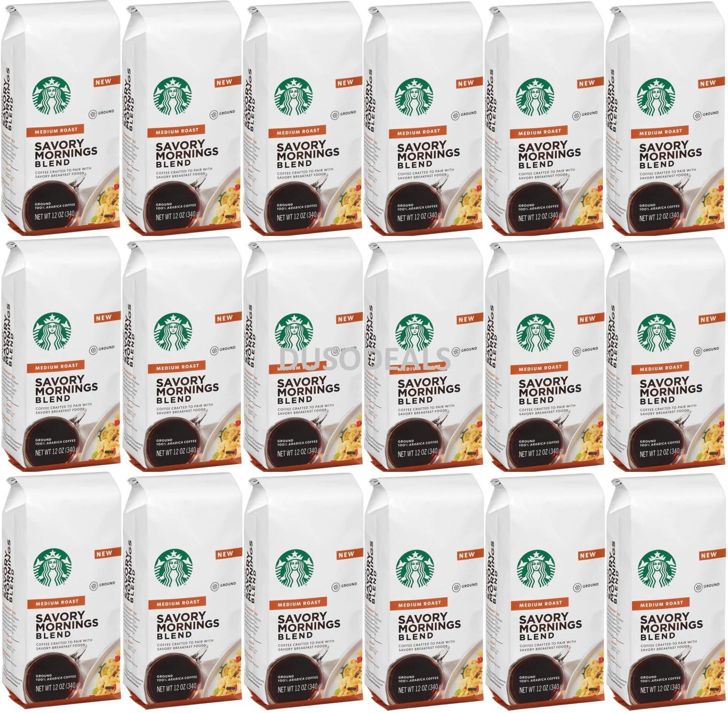 18 PACK Starbucks Savory Mornings Medium Roast Ground Coffee - 12oz BB JAN 2020