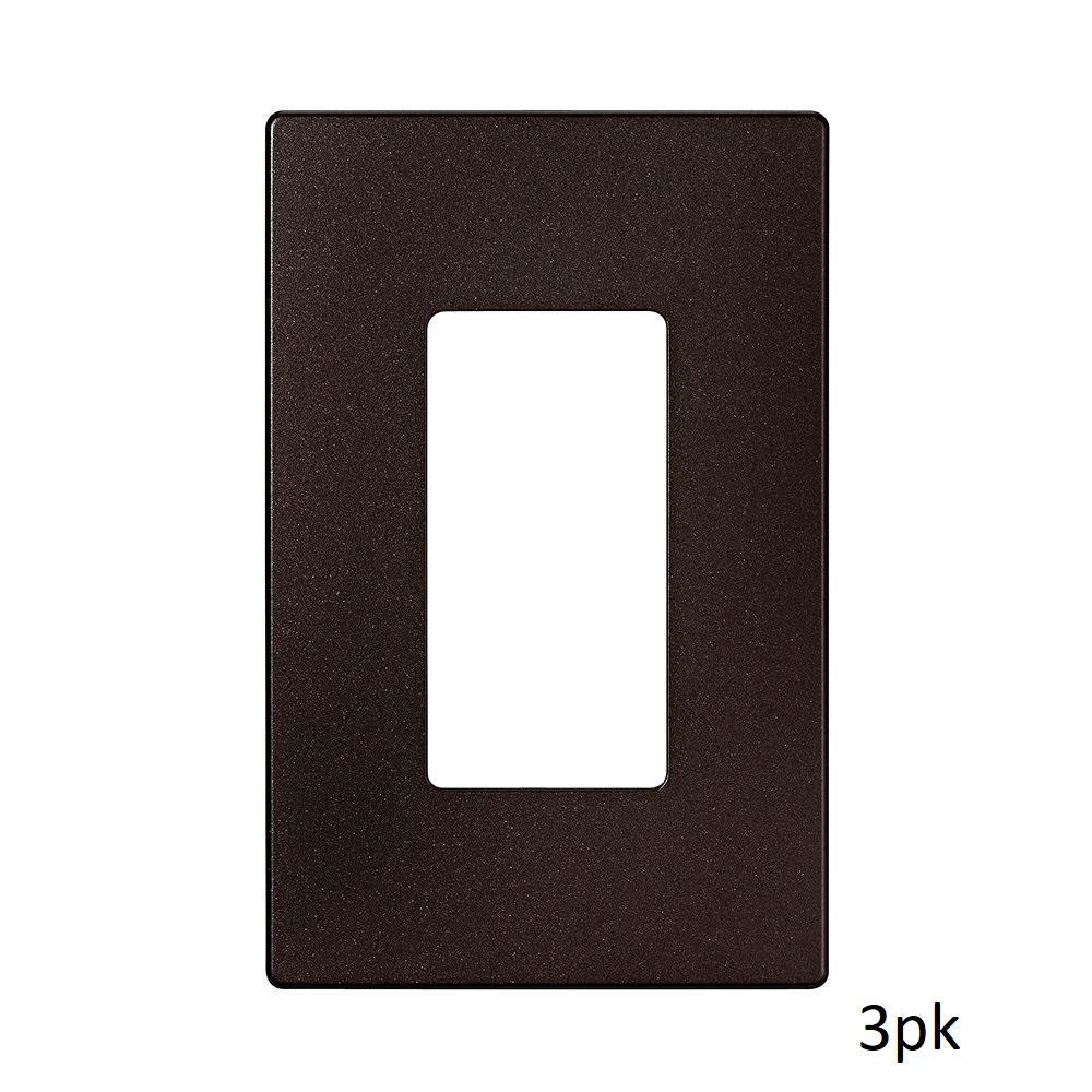 3 pk EATON PJS26RB-SP-L Designer 2-Gang Screwless Wallplate, Oil Rubbed Bronze