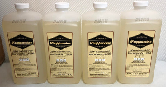 4 X Starbucks Frappuccino Syrup Creme Flavored Beverage Base 63 OZ Best By 7/20
