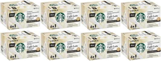8 PACK - 48 K CUPS Starbucks White Chocolate Mocha Caffè Latte BB December 2019
