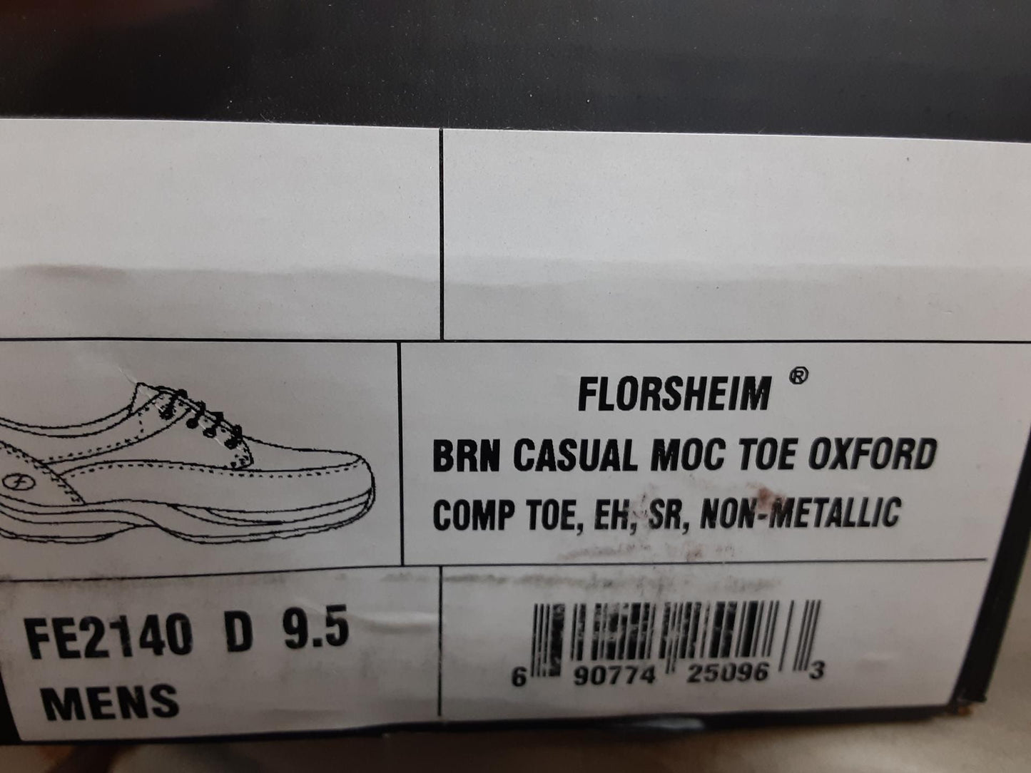 Florsheim Brn Casual Moc Toe Oxford, Mens, size 9.5 D, FE2140