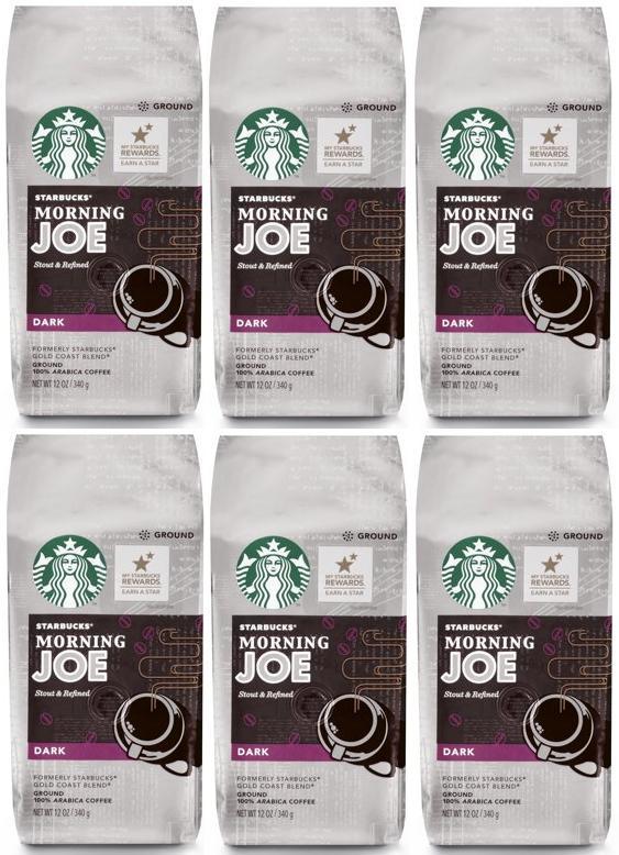6 PACK Starbucks Coffee Morning Joe Ground Coffee 12oz EA Best Before April 2020